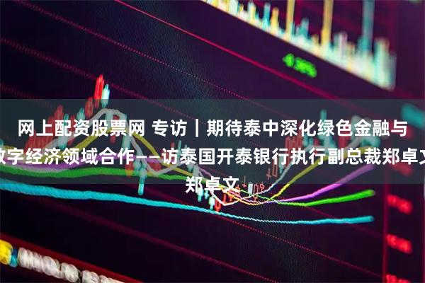 网上配资股票网 专访｜期待泰中深化绿色金融与数字经济领域合作——访泰国开泰银行执行副总裁郑卓文